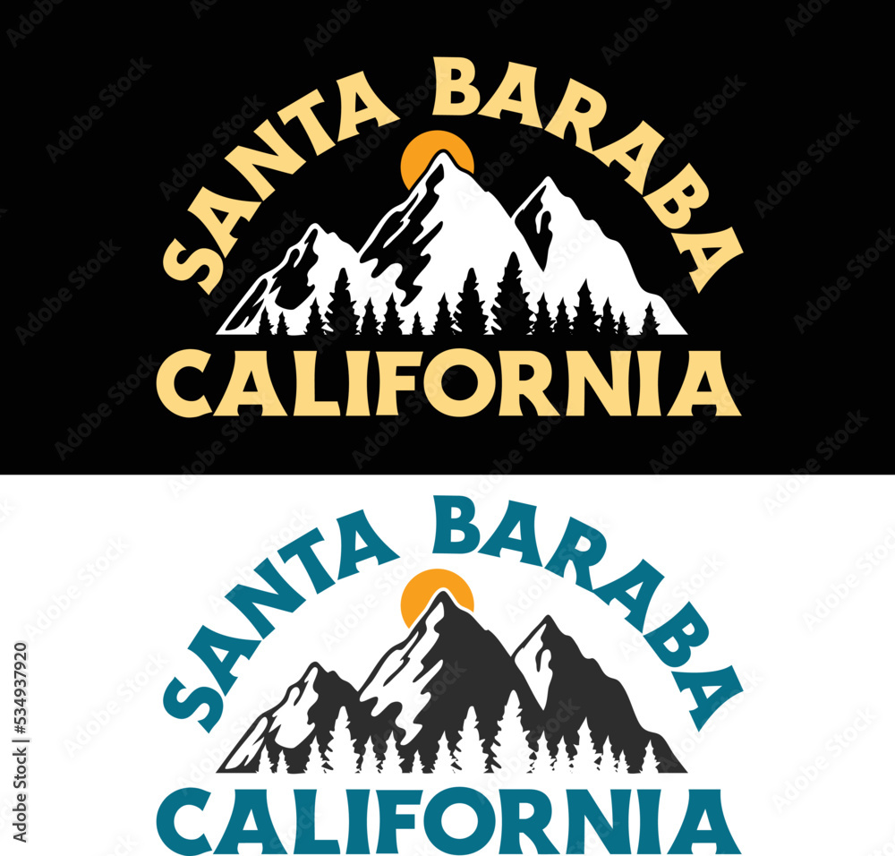 Santa Baraba California t-shirt design