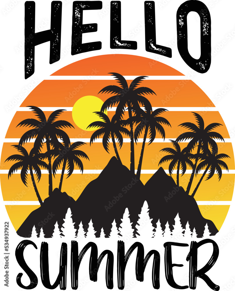 Hello Summer T-shirt Design