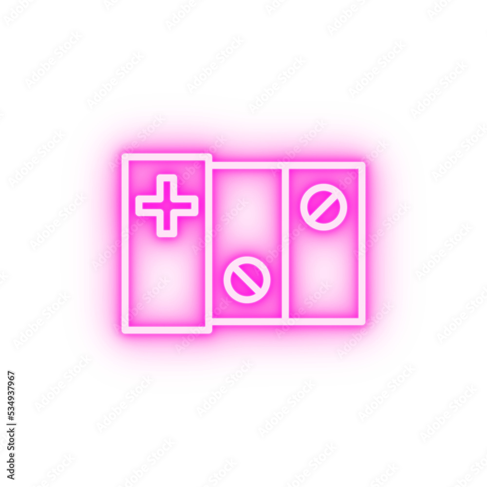 Quit smoking pills neon icon Quit smoking pills neon icon