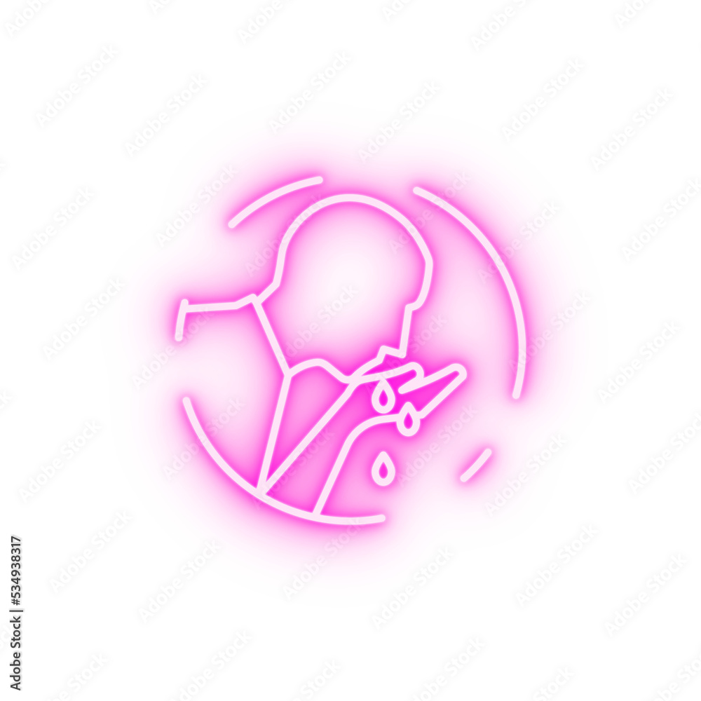 Muslim man prayer salah neon icon Muslim man prayer salah neon icon
