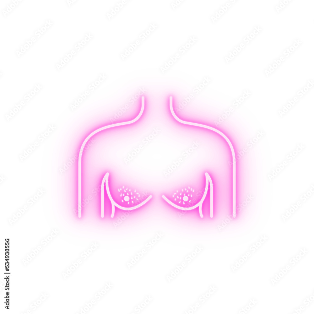 breast epilation women neon icon breast epilation women neon icon