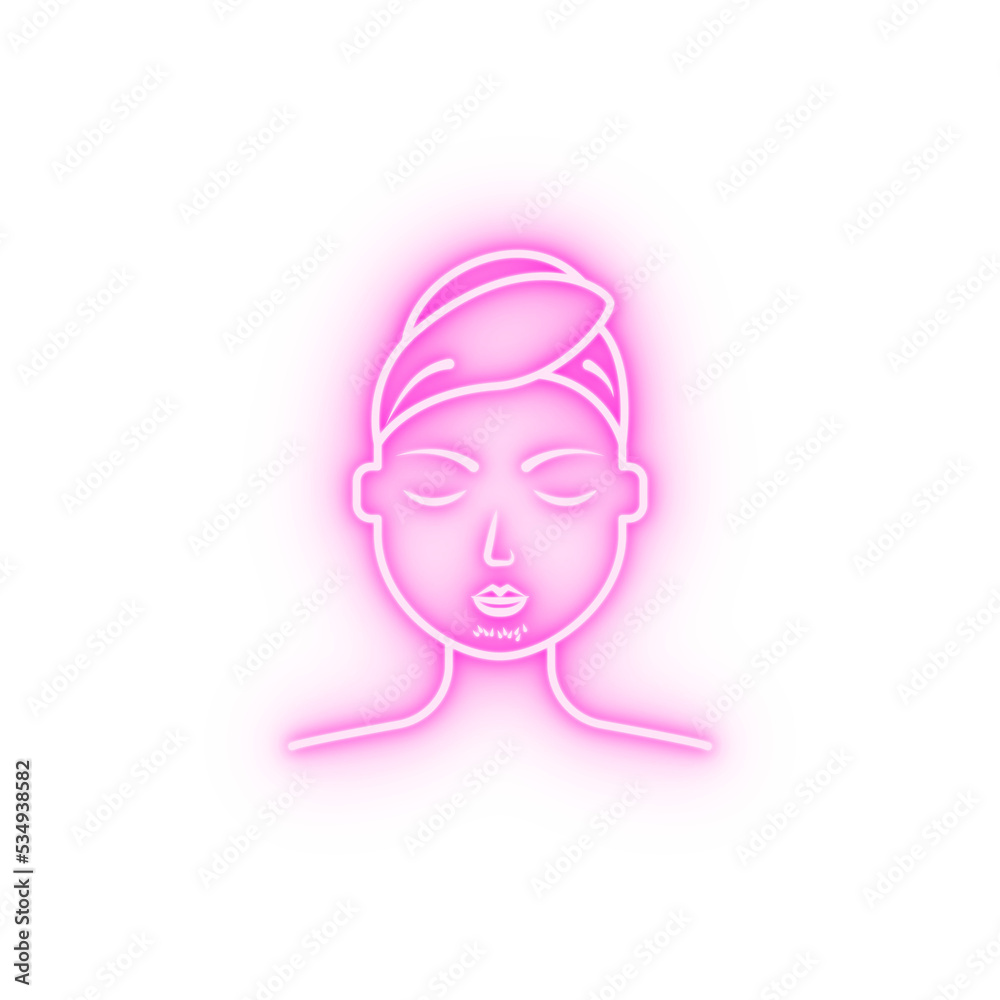 facial hair women neon icon facial hair women neon icon