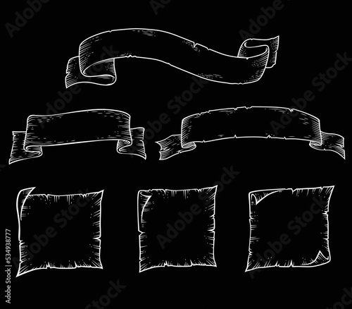 vintage ribbon set. Vector illustration.