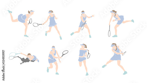 Female Tennis Player Set.