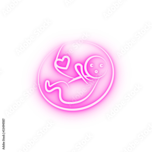 Pregnant love baby concept line neon icon