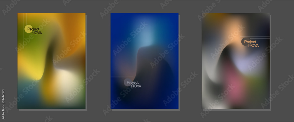 Fototapeta premium gradient brochure set for your creative design,flyer,poster,banner. Colourful brochure set. Vector illustration 