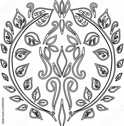 black and white floral ornament