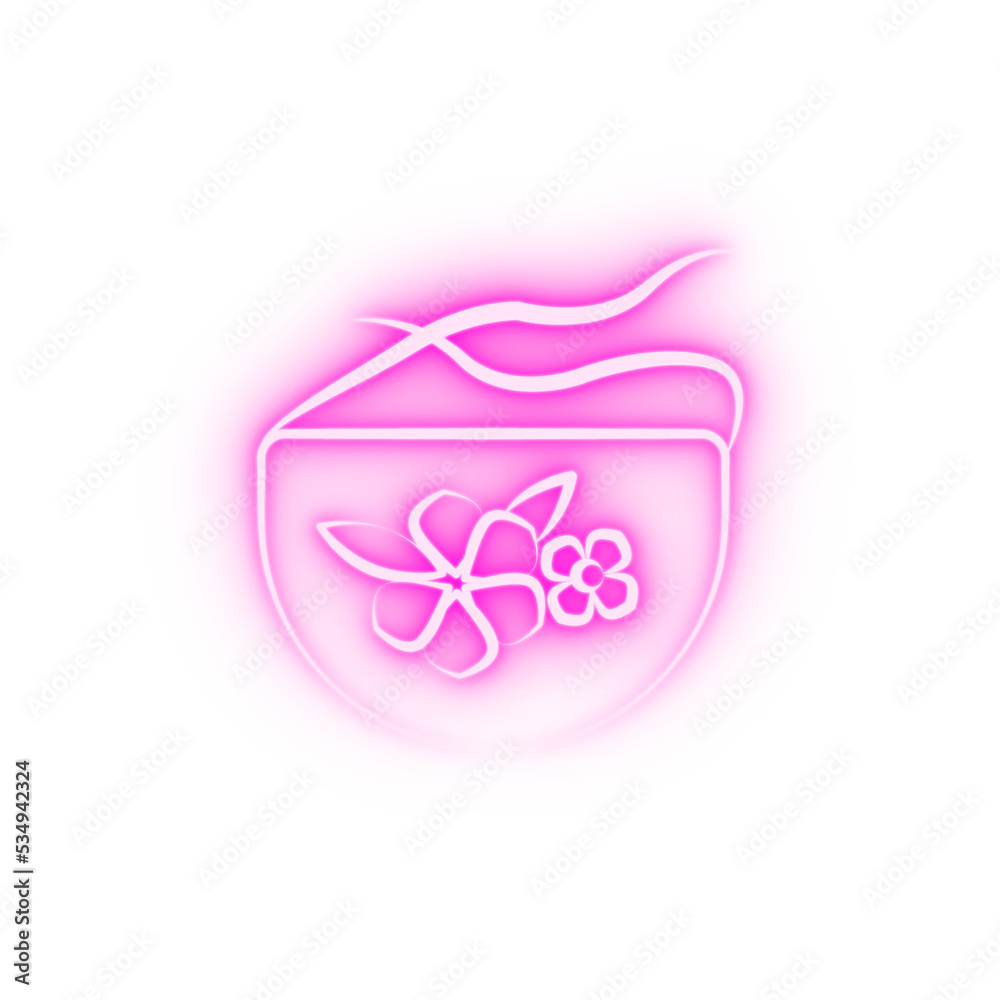 Obraz premium Girl baby bib concept line neon icon