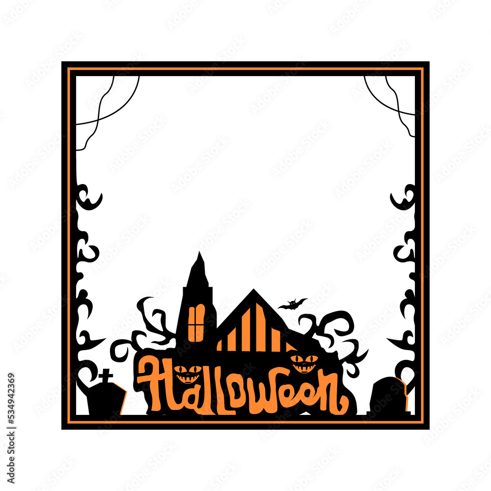 Creepy halloween frame concept design vector