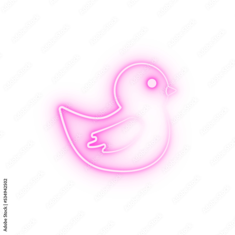 Duck toy concept line neon icon Duck toy concept line neon icon