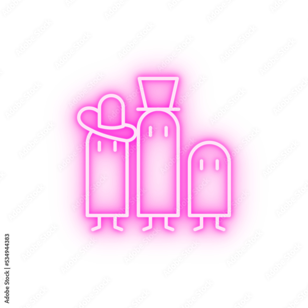 Halloween family neon icon Halloween family neon icon