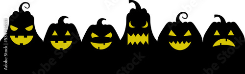 pumpkin banner design illustration isolated on transparent background 