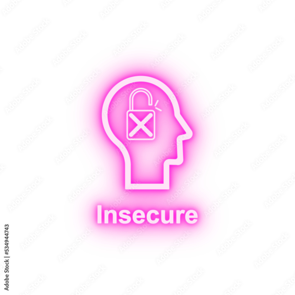 Human mind insecure neon icon