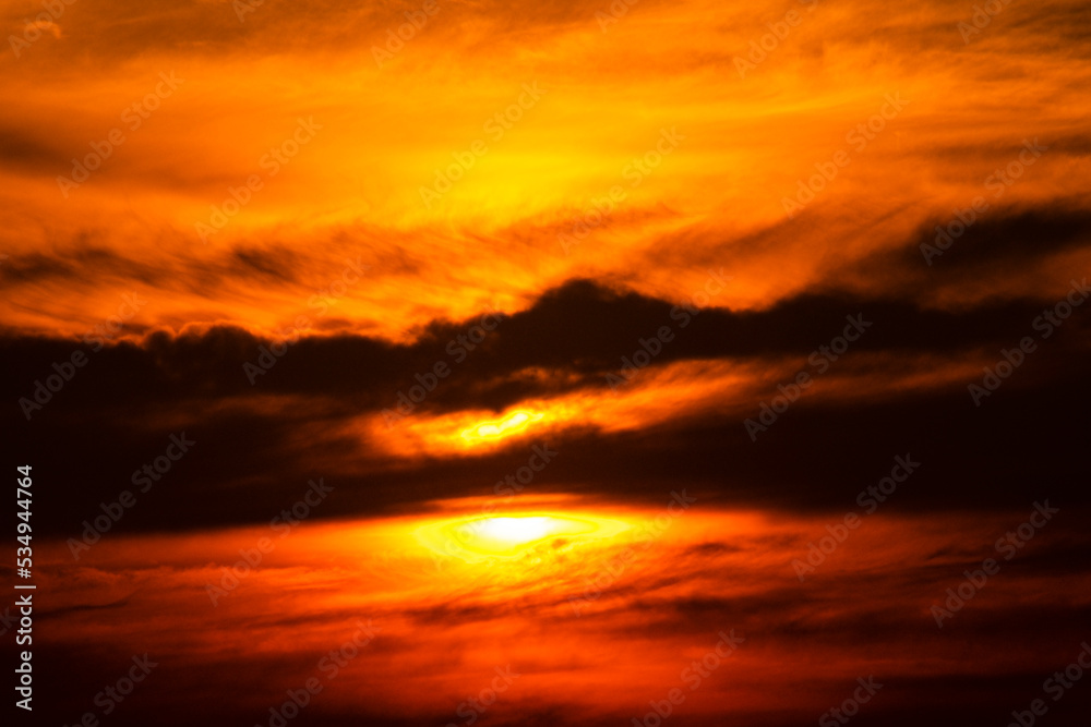 Dramatic storm sunset sky colorful