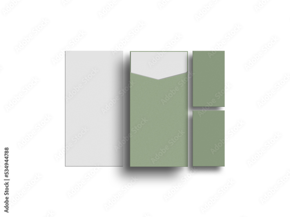 Fototapeta premium Minimal document with business card mockup