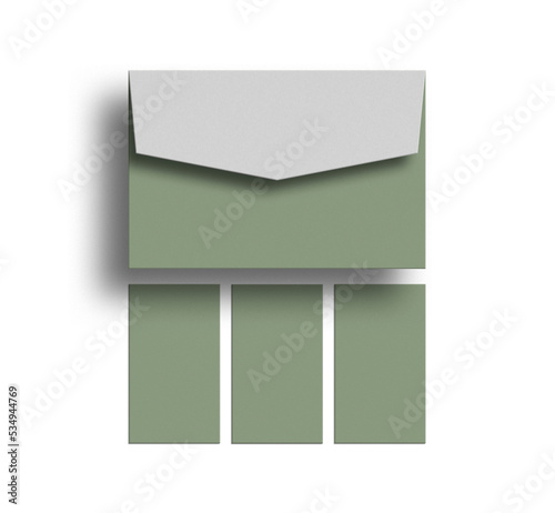 Minimal envelope with business card stationery mockup
