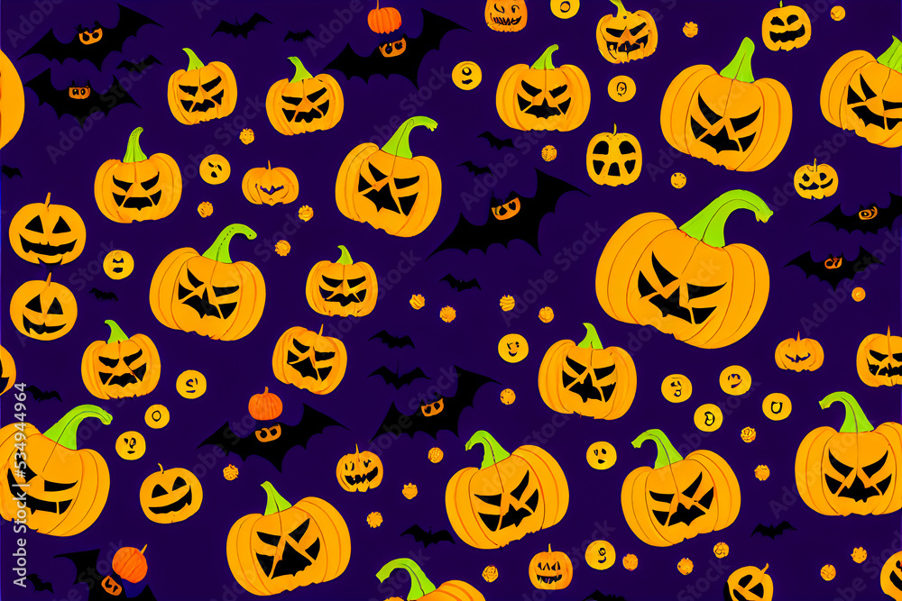 Halloween background with pumpkins and bats Halloween background with pumpkins and bats
