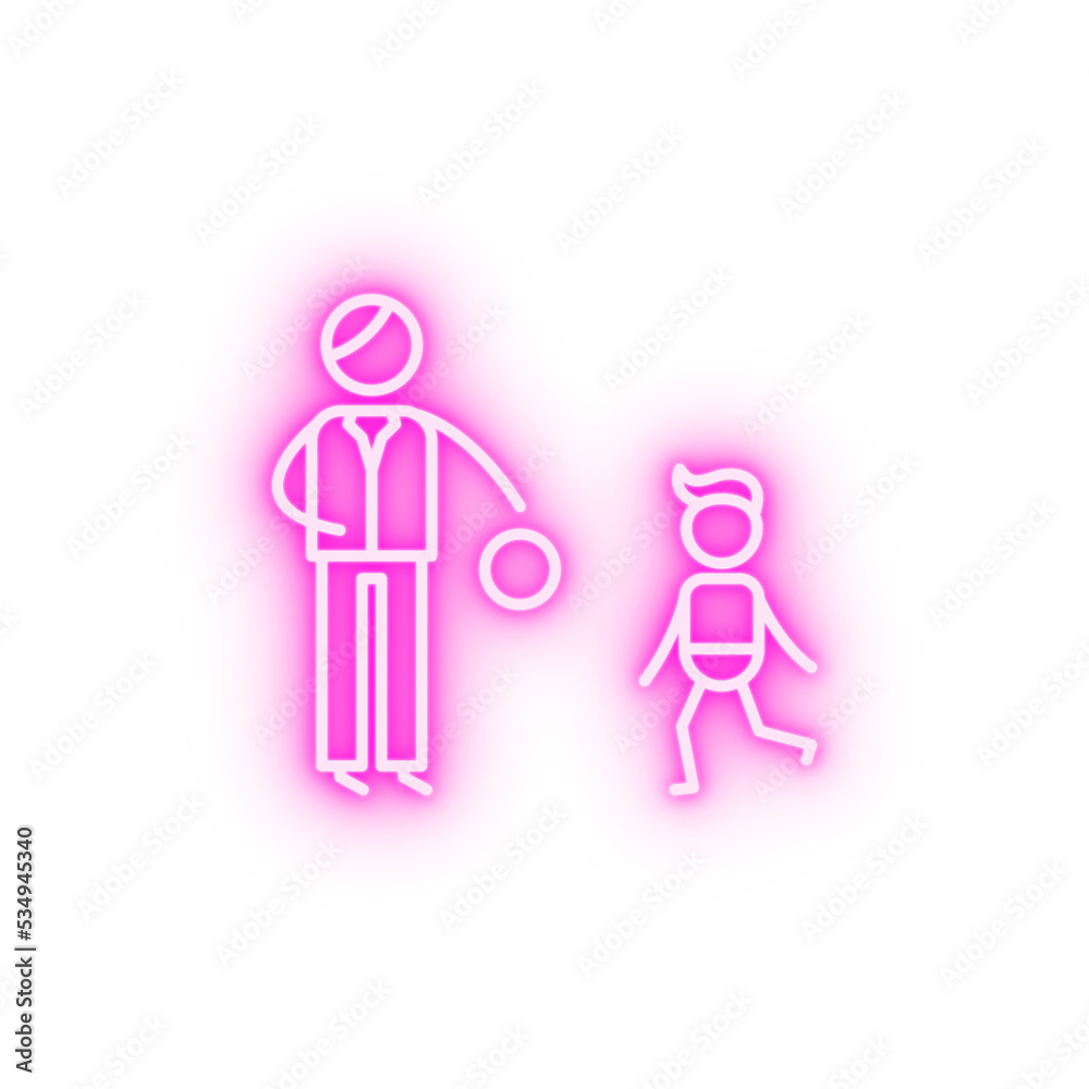 Fatherhood family neon icon Fatherhood family neon icon