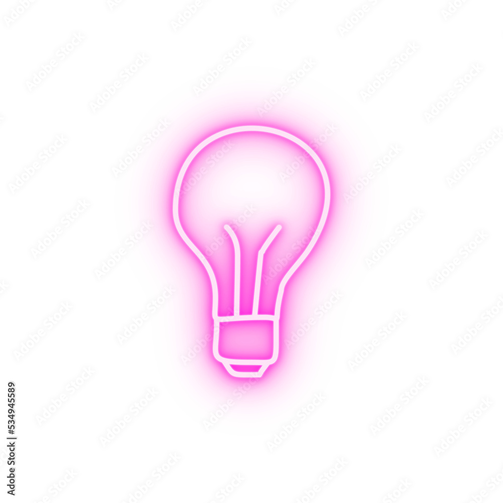 bulb sketch neon icon bulb sketch neon icon