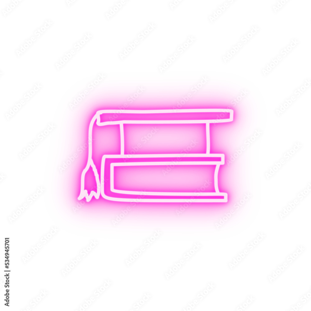 book and graduate cap sketch neon icon book and graduate cap sketch neon icon