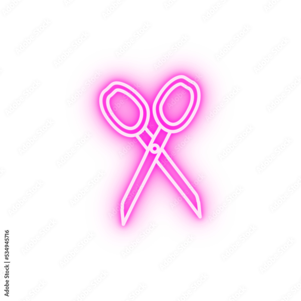 scissors sketch neon icon scissors sketch neon icon