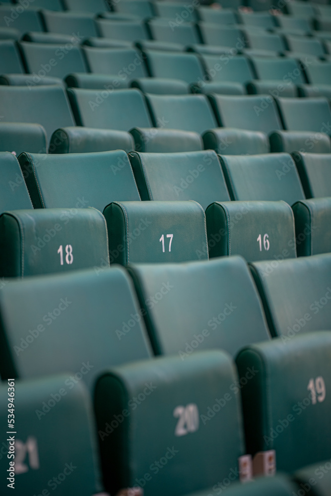 Empty seats of the stadium Empty seats of the stadium