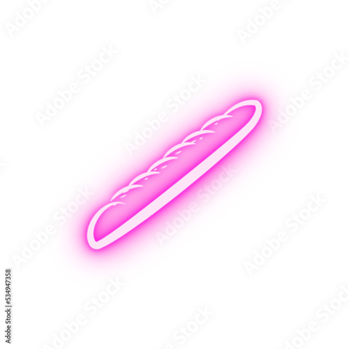 Baguettes bread hand drawn neon icon