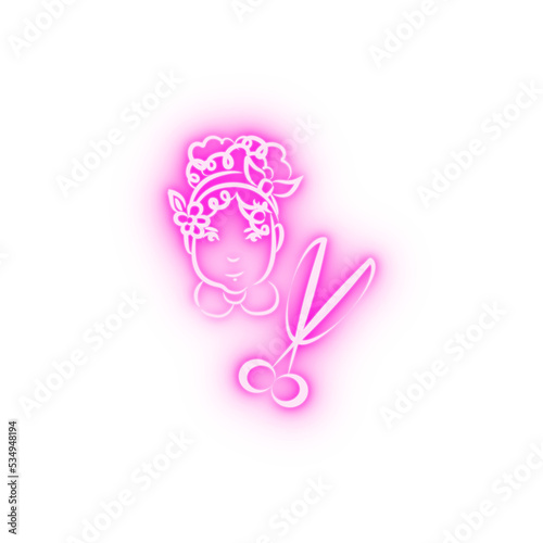 tailor avatar sketch style neon icon
