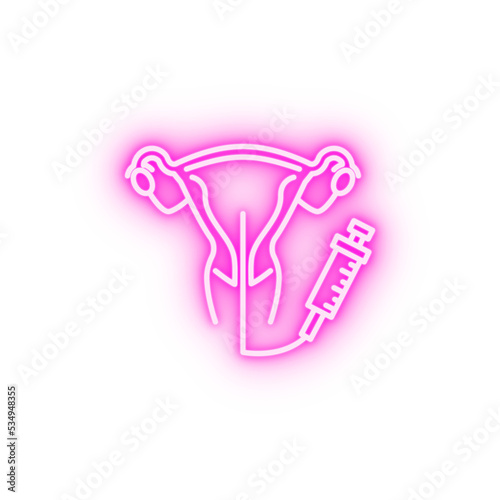 Artificial insemination uterus neon icon