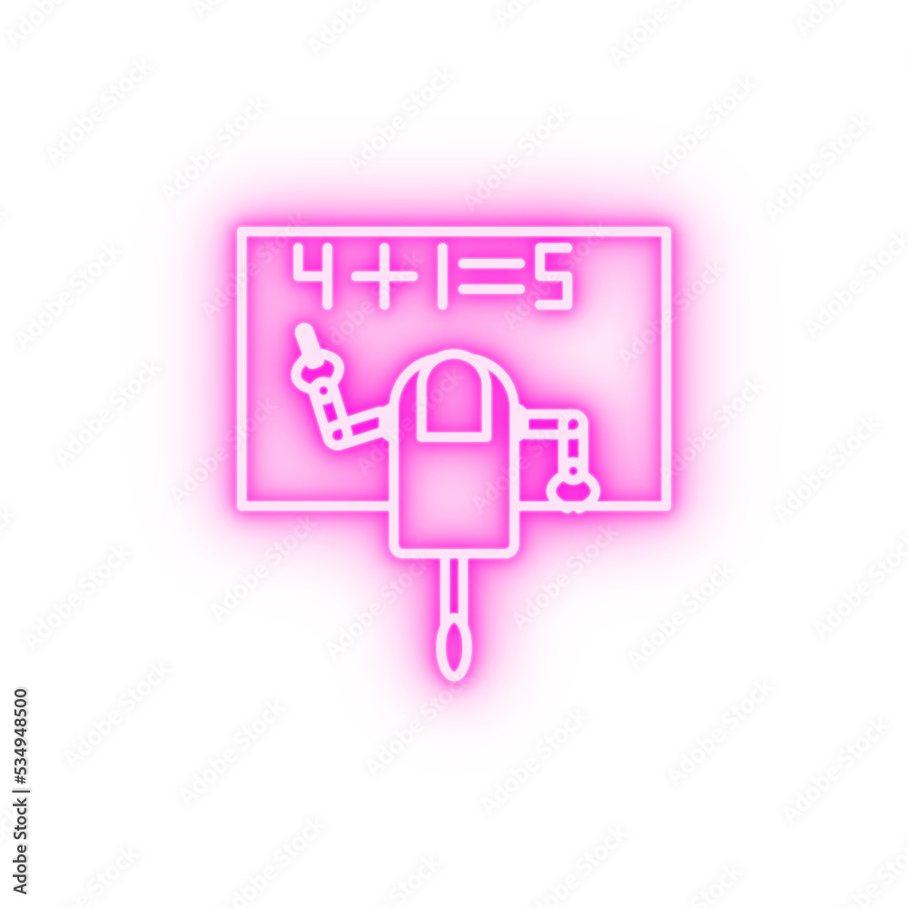 Smart robot teacher robot concept line neon icon Smart robot teacher robot concept line neon icon