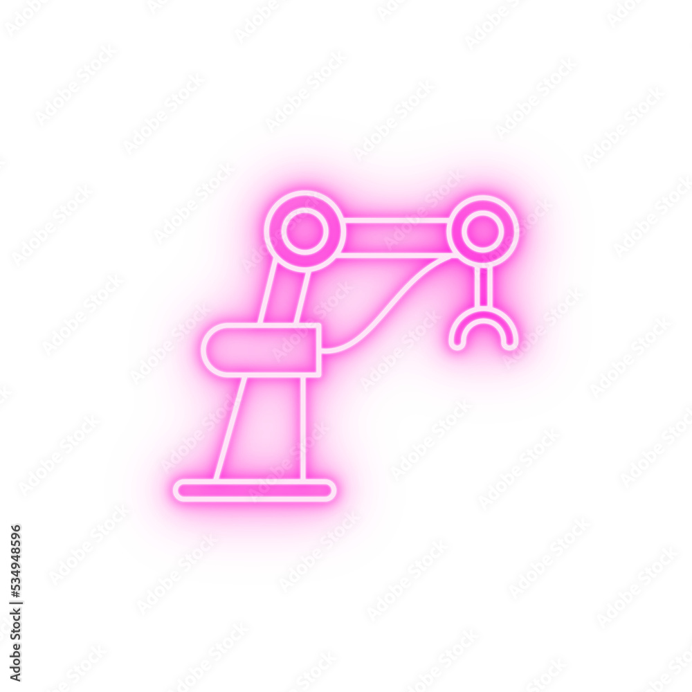 Industrial robot concept line neon icon Industrial robot concept line neon icon