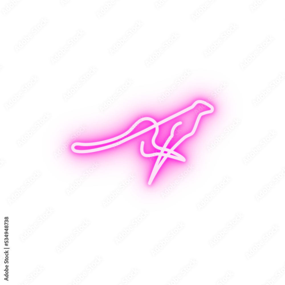 Leopard one line neon icon Leopard one line neon icon