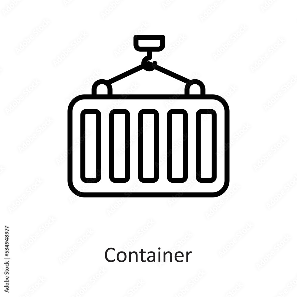 Container Outline Vector Icon Design illustration on White background. EPS 10 File Container Outline Vector Icon Design illustration on White background. EPS 10 File