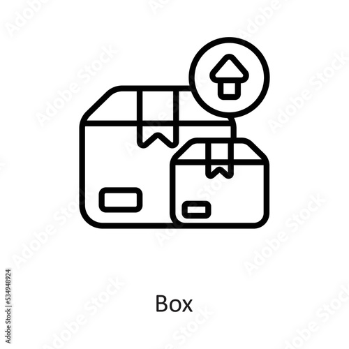 Box Outline Vector Icon Design illustration on White background. EPS 10 File