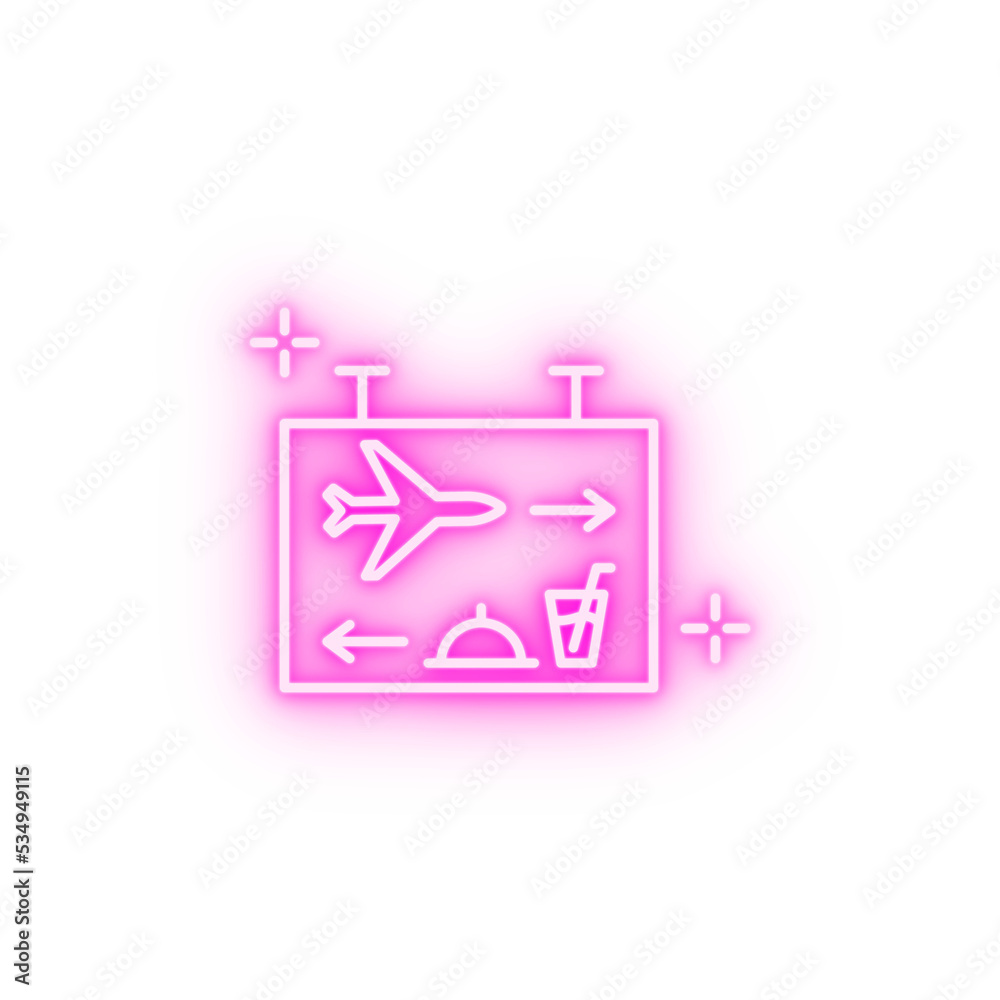 Lounge signboard airport neon icon Lounge signboard airport neon icon