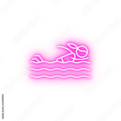 Swimsuit adventure neon icon