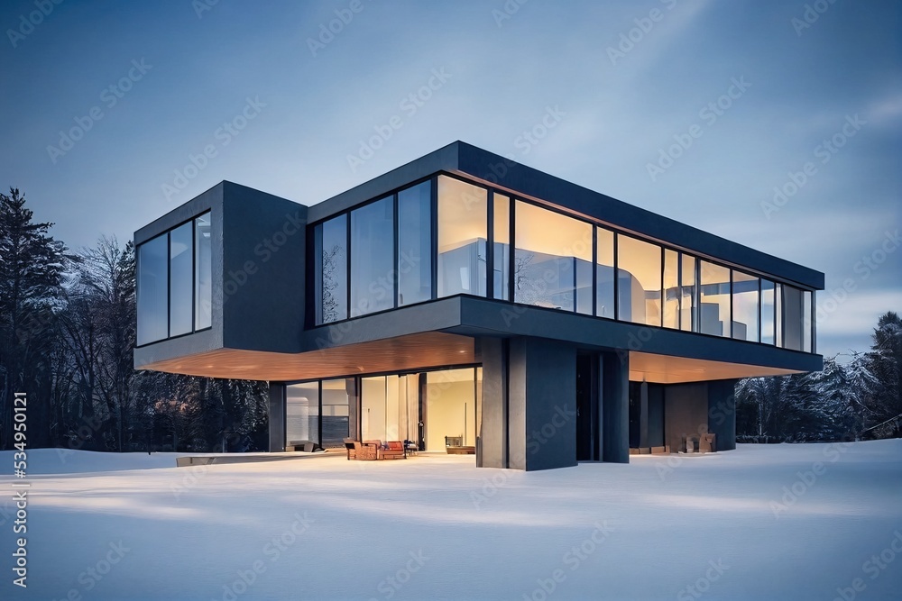 3d rendering of modern cozy house, 3d illustration