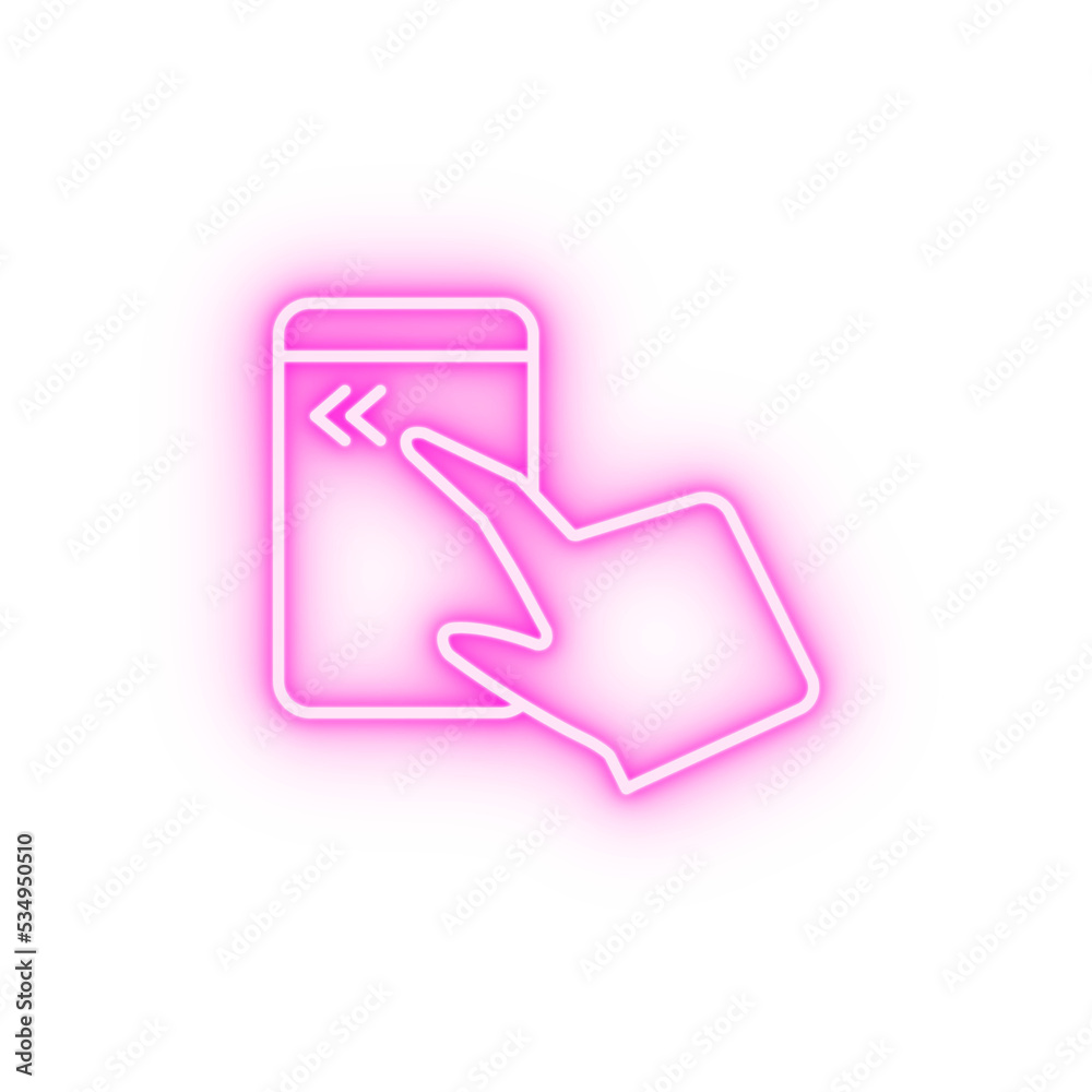 Smartphone zoom free touch neon icon Smartphone zoom free touch neon icon