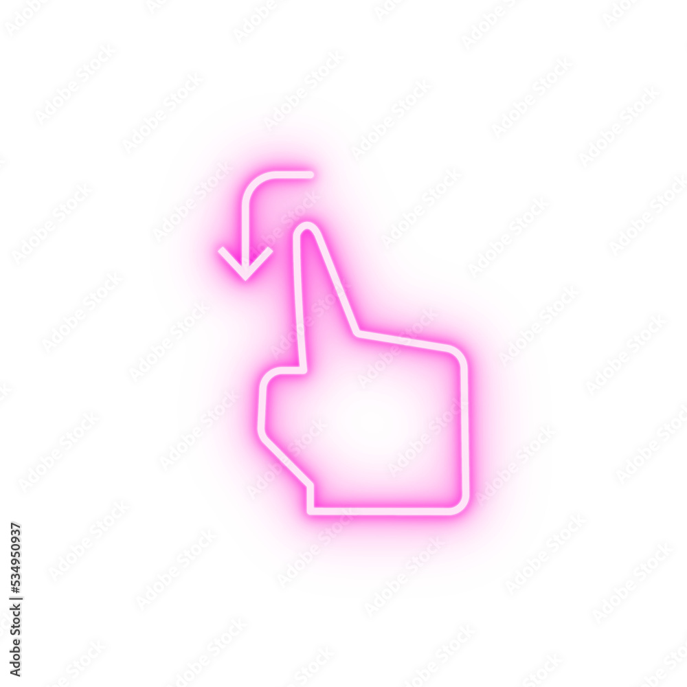 Move finger touch neon icon