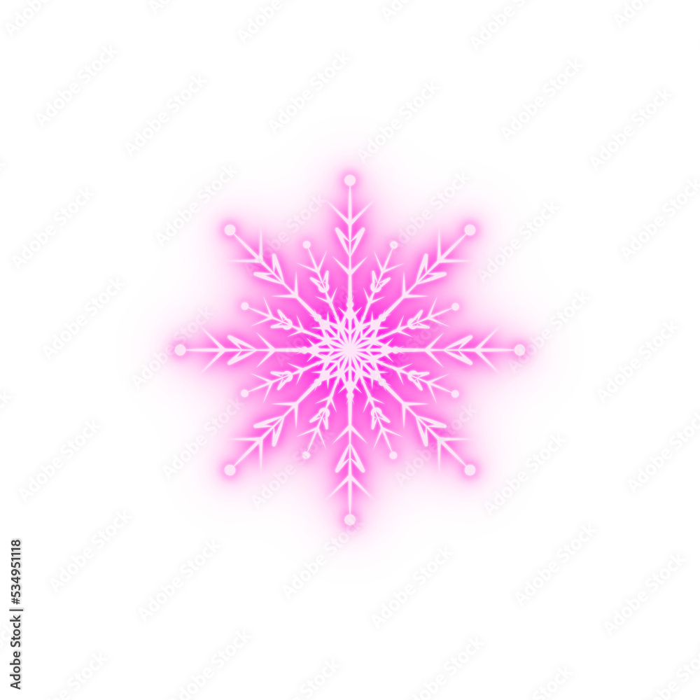 Snowflake neon icon