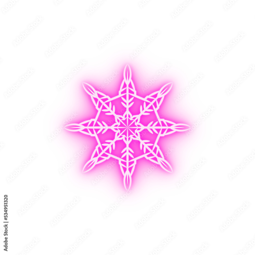 Obraz premium Snowflake neon icon