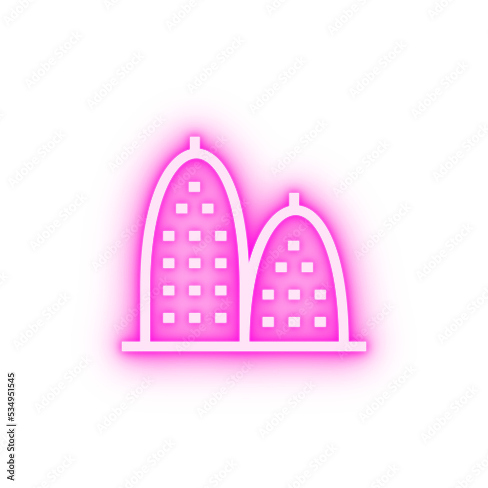 Building neon icon Building neon icon