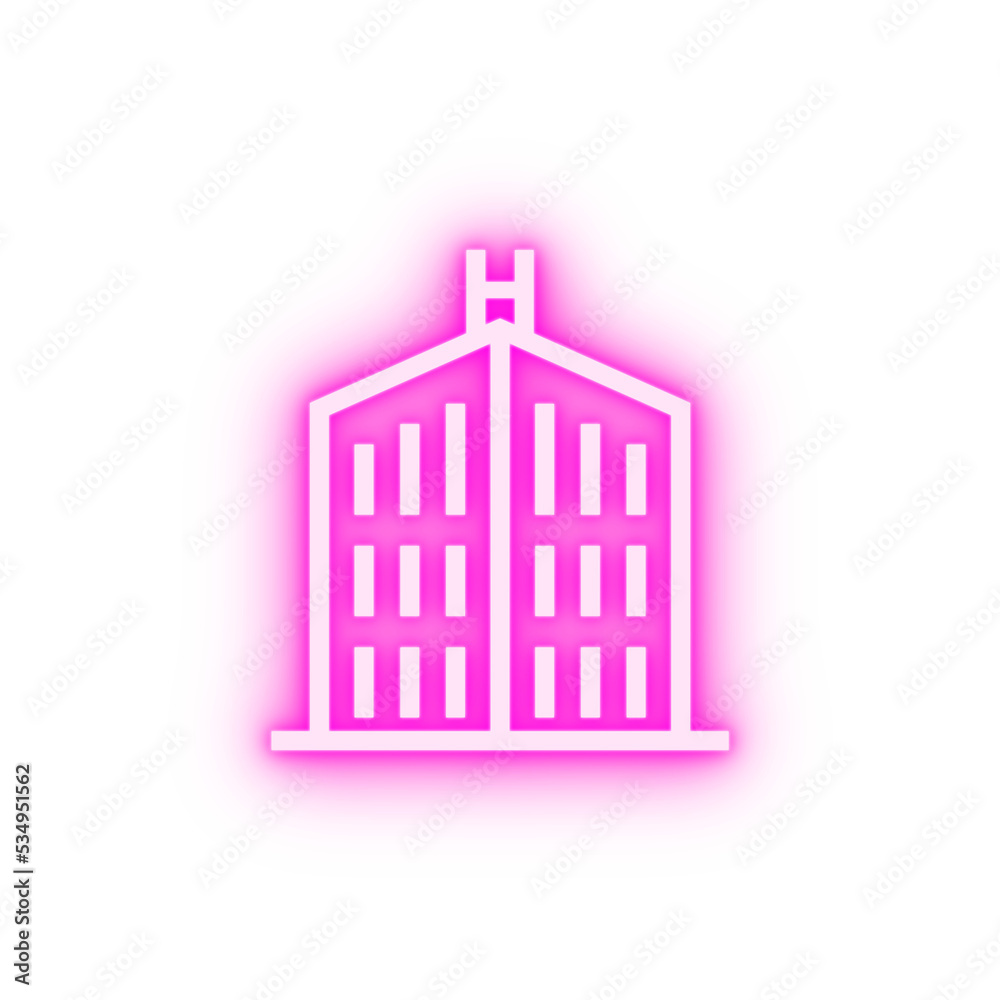 Hospital Building neon icon Hospital Building neon icon
