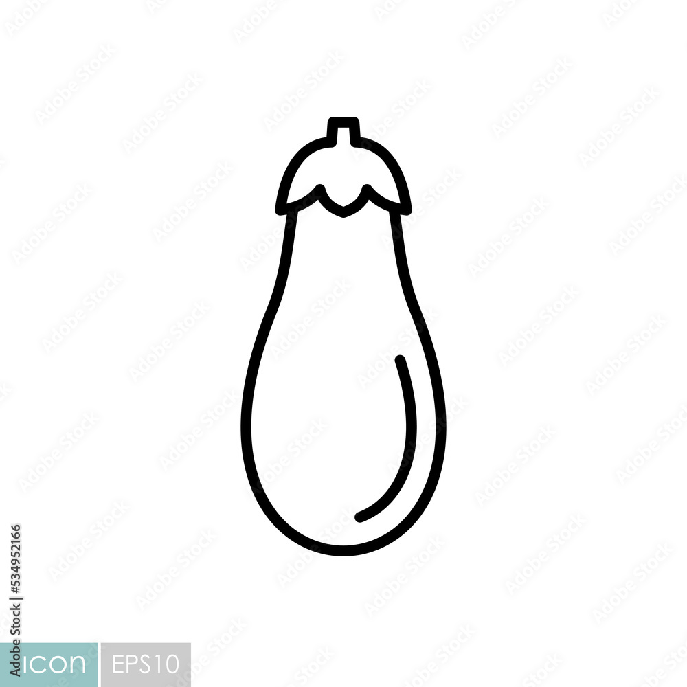Eggplant isolated vector icon. Vegetable sign Eggplant isolated vector icon. Vegetable sign