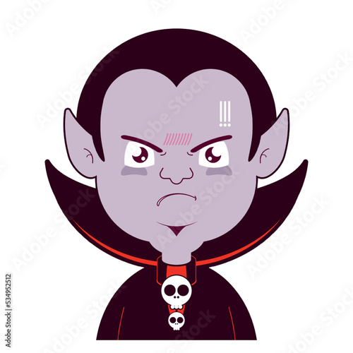 Dracula angry face cartoon cute	