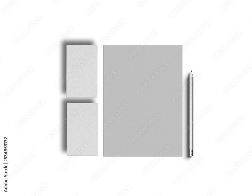 A4 Letterhead with business card mockup A4 Letterhead with business card mockup