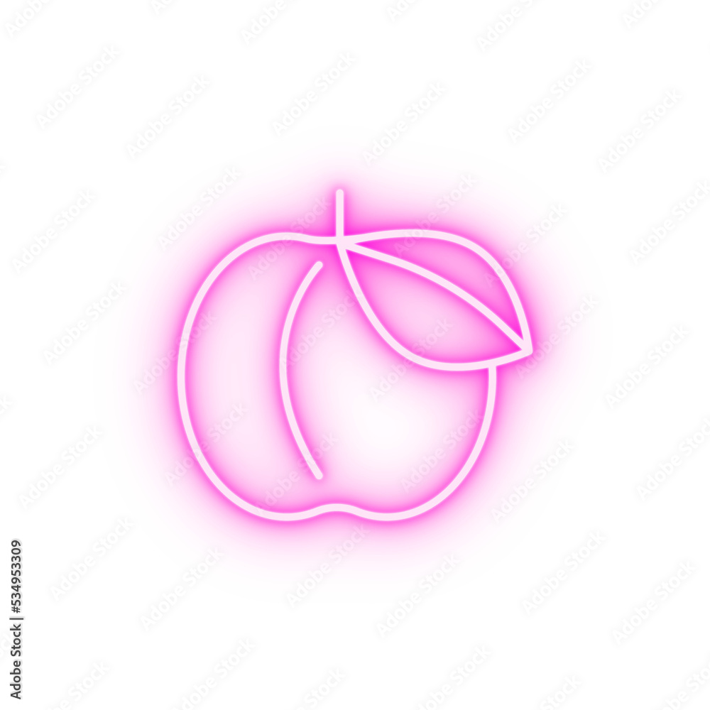 Vector Peach neon icon