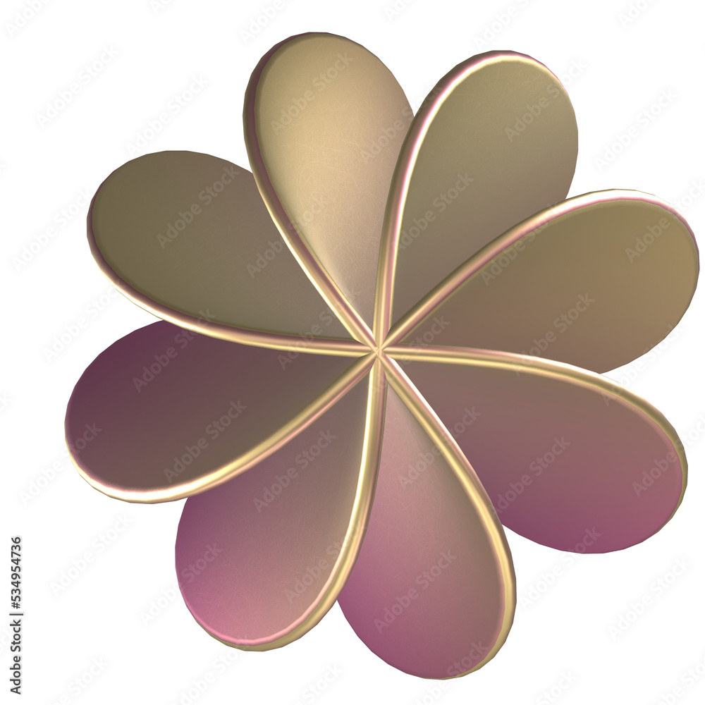 Fototapeta premium beautiful metalic flower shaped 3d abstract for 3d backgrounds