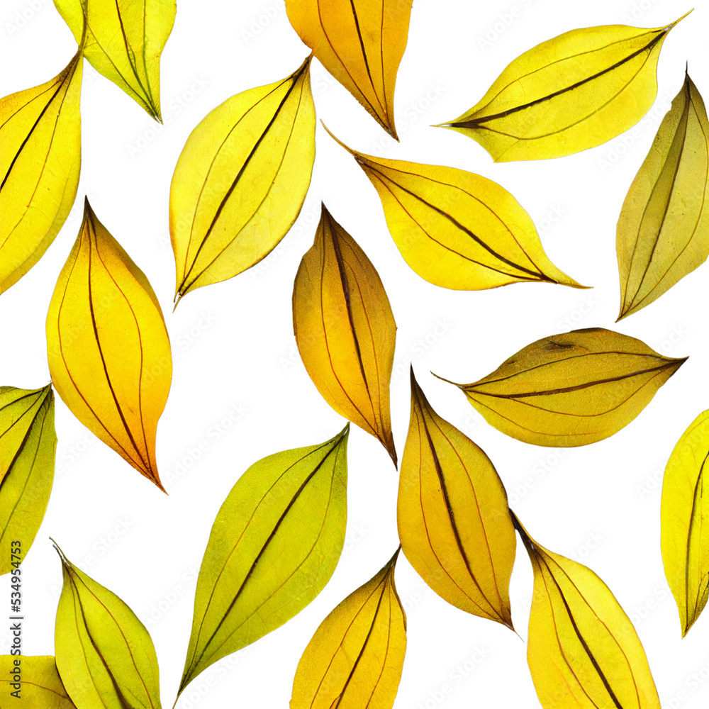 Small yellow Autumn leaves background