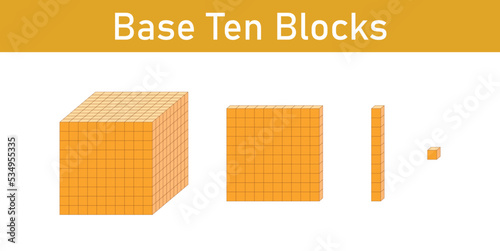 Place value base 10. Base ten blocks for kids preschool.